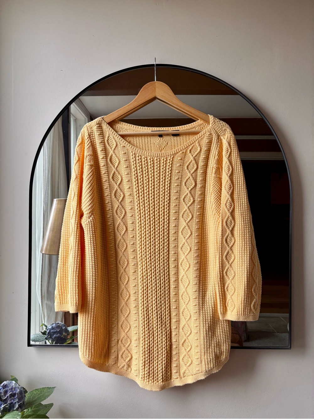 VTG | Jeanne Pierre cotton cable knit sweater | size xl